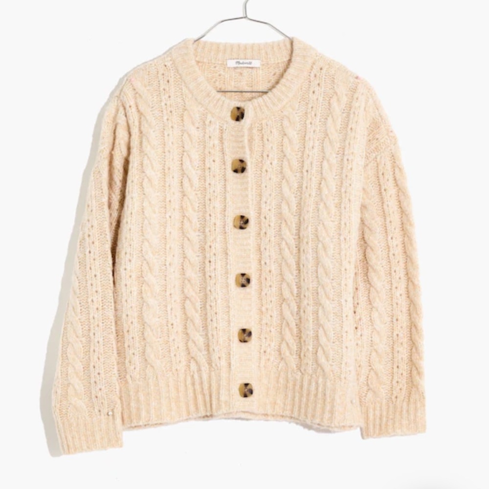 Madewell Pointelle Cable Cardigan Sweater - Picture 3 of 7